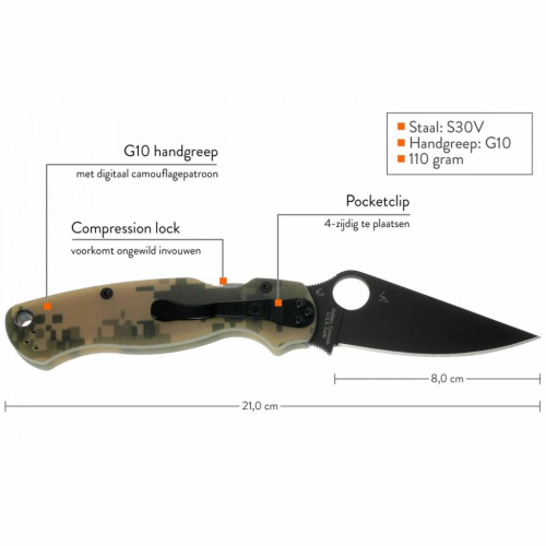Складной нож Spyderco Para Military 2 Black - C81GPCMOBK2 фото 3