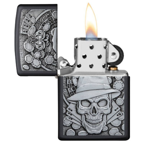 499 ZIPPO Зажигалка ZIPPO Gambling Skull с покрытием Black Matte фото 3 499 ZIPPO Зажигалка ZIPPO Gambling Skull с покрытием Black Matte фото 3